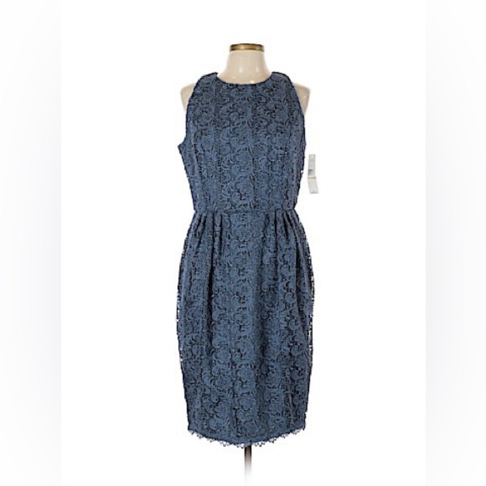 Carmen Marc Valvo Blue Midi Dress